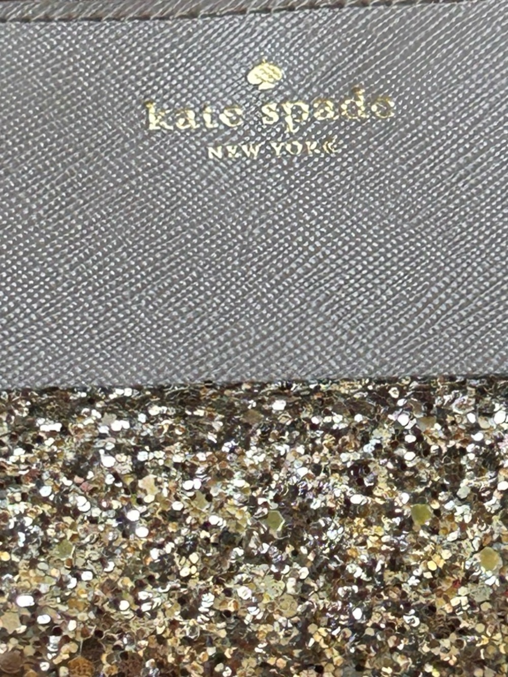 Kate Spade NWT Taupe/Silver Glitter Pouch  bag - Picture 3 of 7
